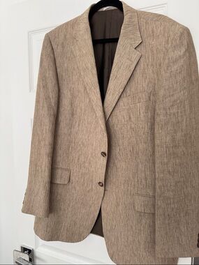 Hickey Freeman Tan 100% LinenSport Coat - Two-Button